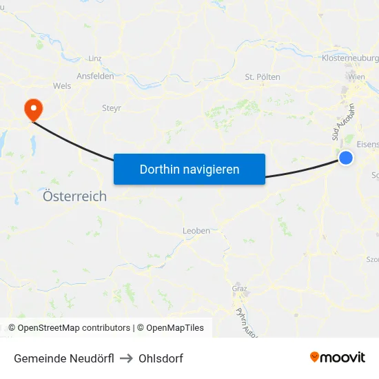 Gemeinde Neudörfl to Ohlsdorf map