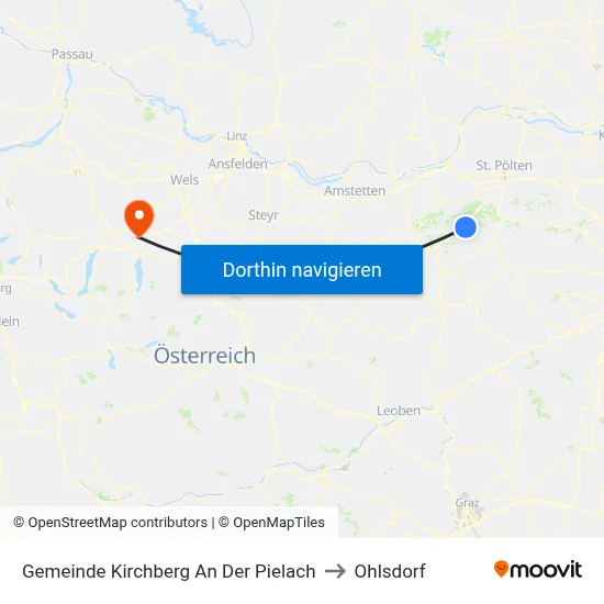 Gemeinde Kirchberg An Der Pielach to Ohlsdorf map