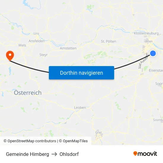 Gemeinde Himberg to Ohlsdorf map