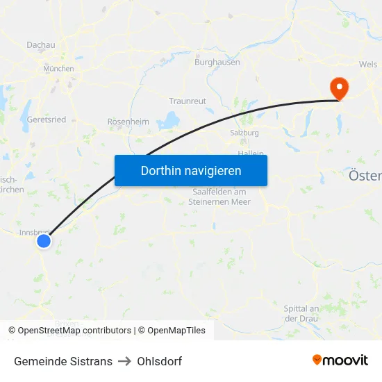 Gemeinde Sistrans to Ohlsdorf map