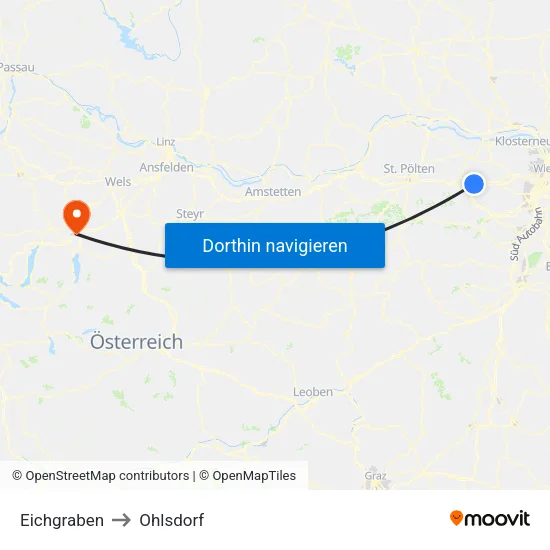 Eichgraben to Ohlsdorf map