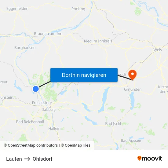 Laufen to Ohlsdorf map