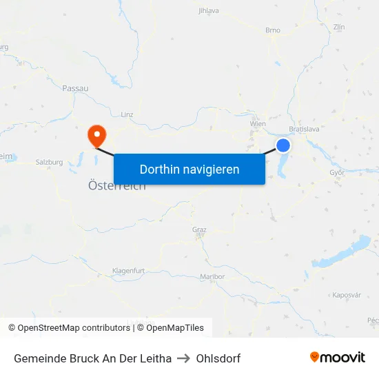 Gemeinde Bruck An Der Leitha to Ohlsdorf map