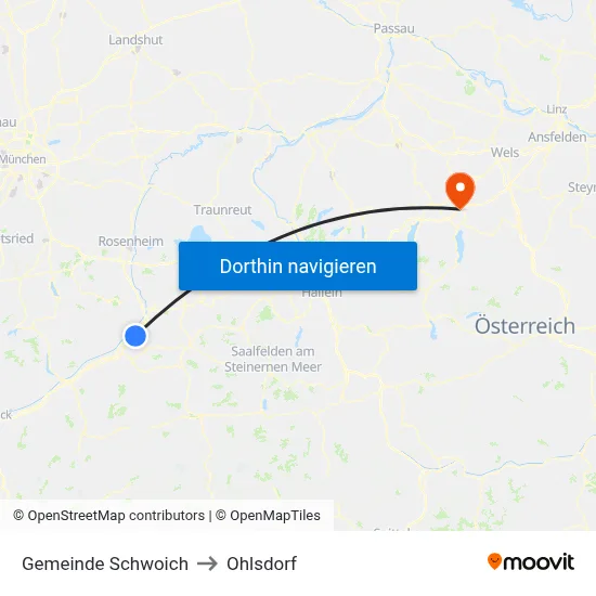 Gemeinde Schwoich to Ohlsdorf map