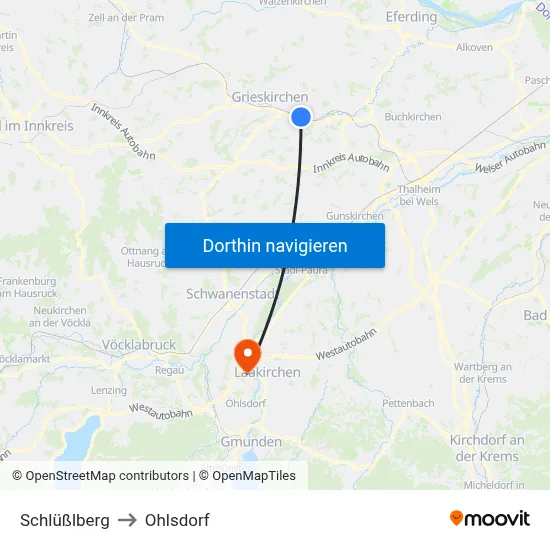Schlüßlberg to Ohlsdorf map