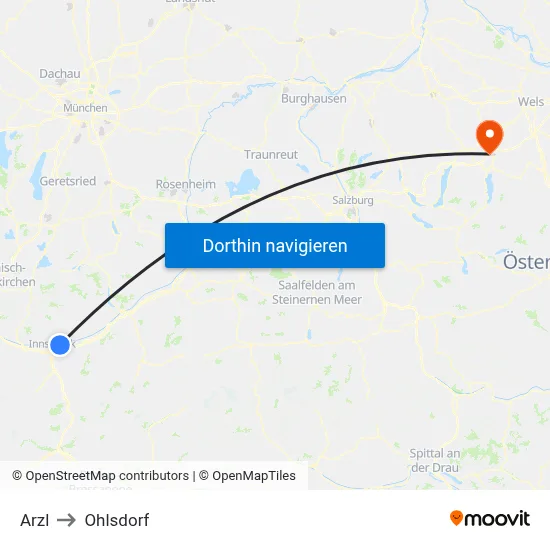 Arzl to Ohlsdorf map