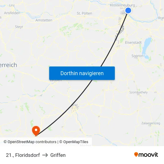 21., Floridsdorf to Griffen map