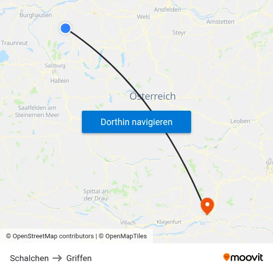 Schalchen to Griffen map