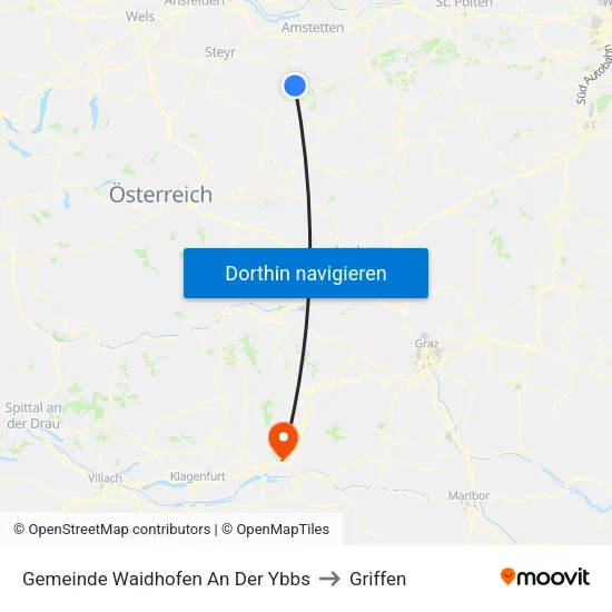 Gemeinde Waidhofen An Der Ybbs to Griffen map