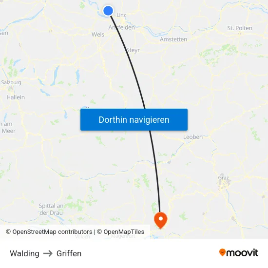 Walding to Griffen map
