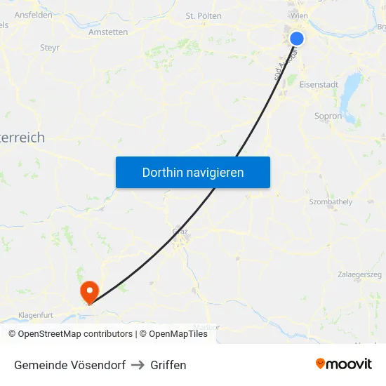 Gemeinde Vösendorf to Griffen map