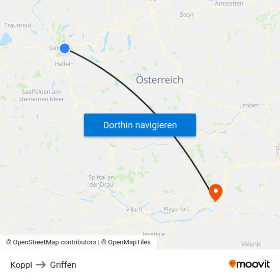 Koppl to Griffen map