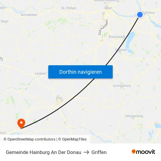 Gemeinde Hainburg An Der Donau to Griffen map