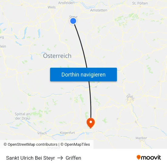 Sankt Ulrich Bei Steyr to Griffen map