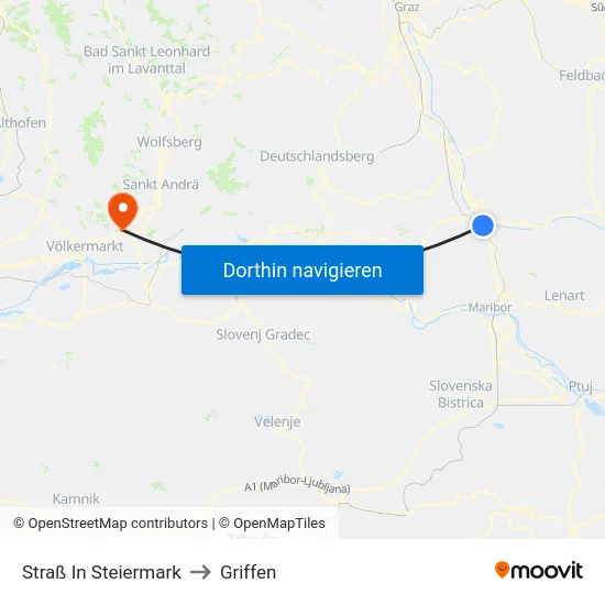 Straß In Steiermark to Griffen map