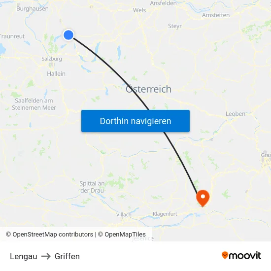 Lengau to Griffen map