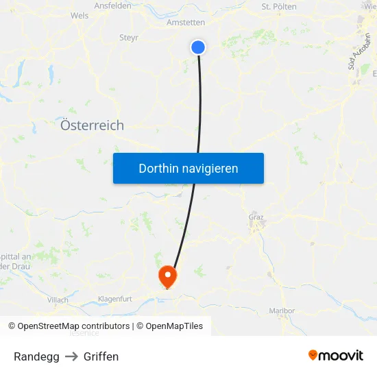 Randegg to Griffen map