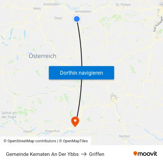 Gemeinde Kematen An Der Ybbs to Griffen map