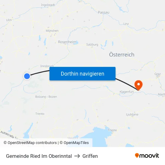 Gemeinde Ried Im Oberinntal to Griffen map