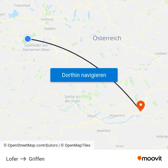Lofer to Griffen map