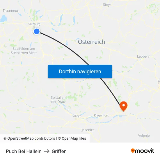 Puch Bei Hallein to Griffen map