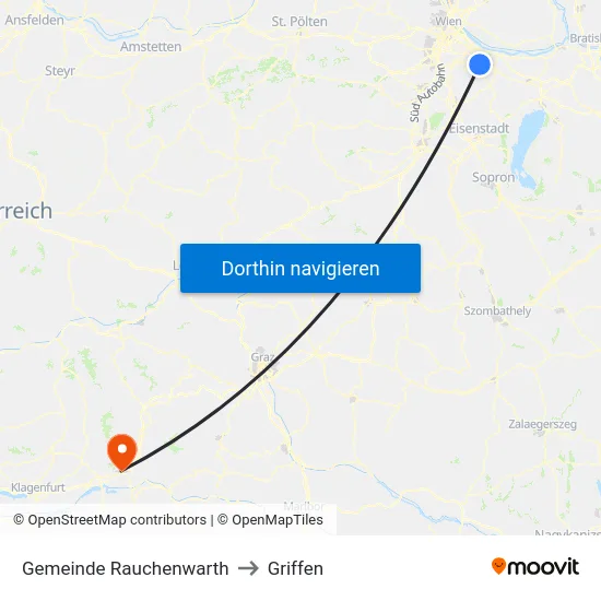 Gemeinde Rauchenwarth to Griffen map