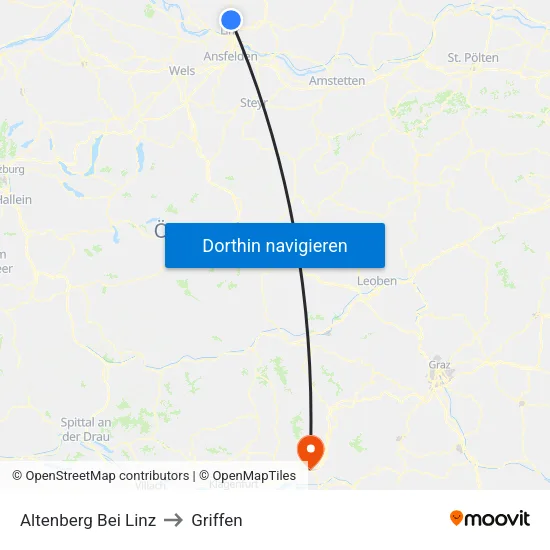 Altenberg Bei Linz to Griffen map