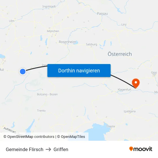 Gemeinde Flirsch to Griffen map
