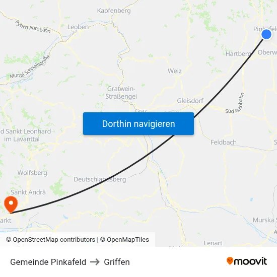 Gemeinde Pinkafeld to Griffen map
