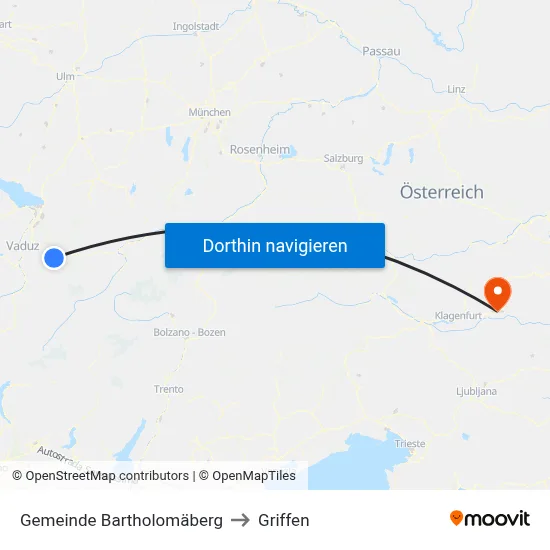 Gemeinde Bartholomäberg to Griffen map