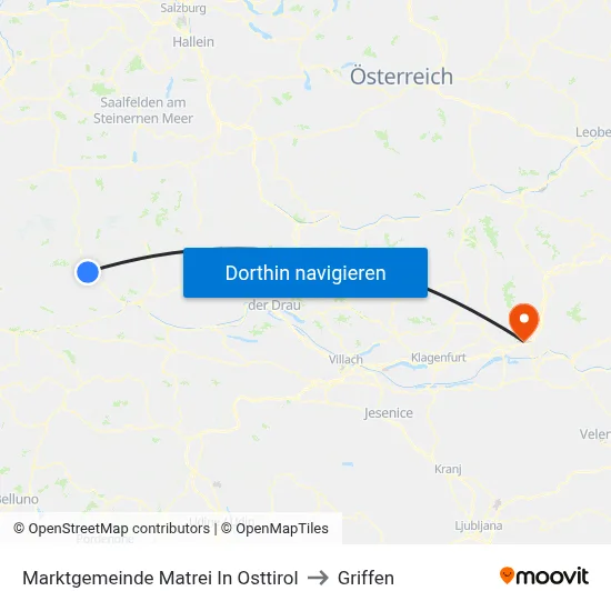 Marktgemeinde Matrei In Osttirol to Griffen map