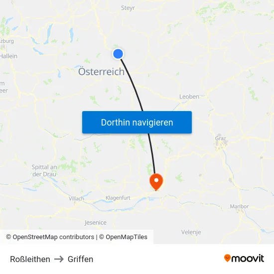 Roßleithen to Griffen map