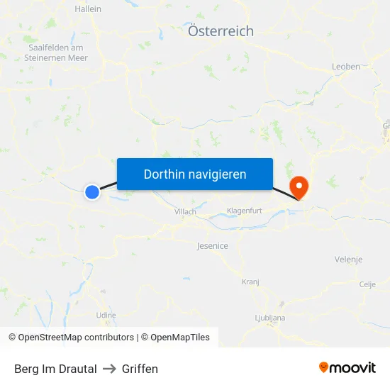Berg Im Drautal to Griffen map