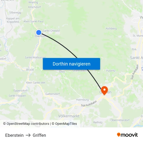 Eberstein to Griffen map