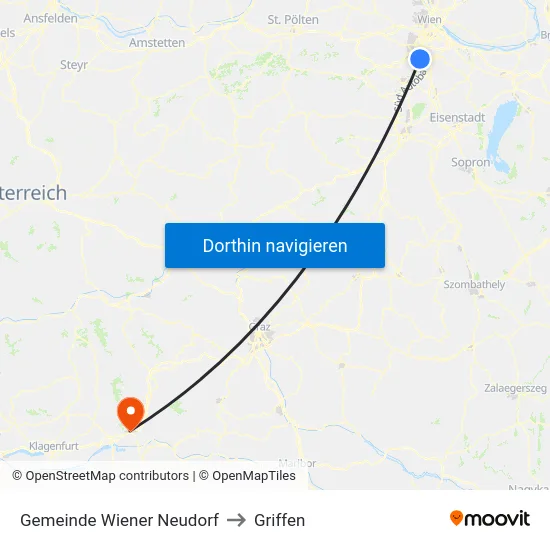 Gemeinde Wiener Neudorf to Griffen map