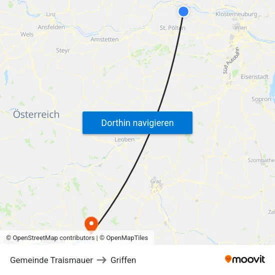 Gemeinde Traismauer to Griffen map