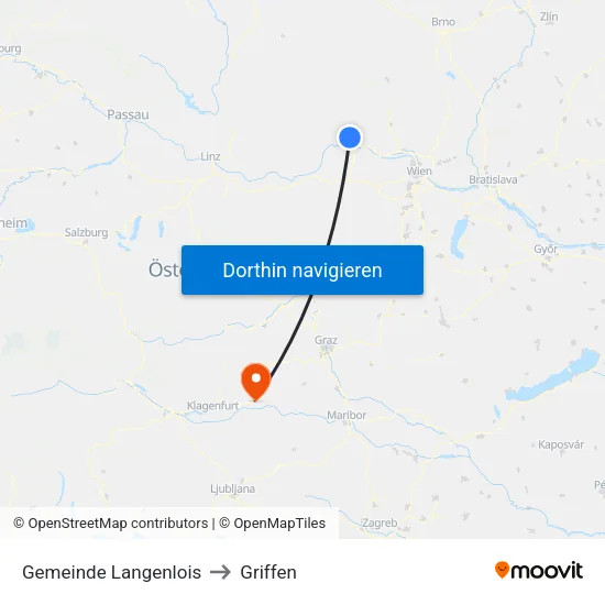 Gemeinde Langenlois to Griffen map