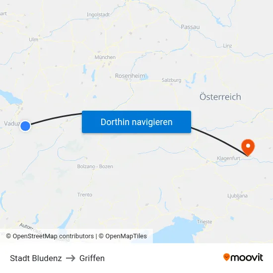 Stadt Bludenz to Griffen map