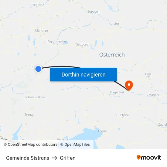 Gemeinde Sistrans to Griffen map