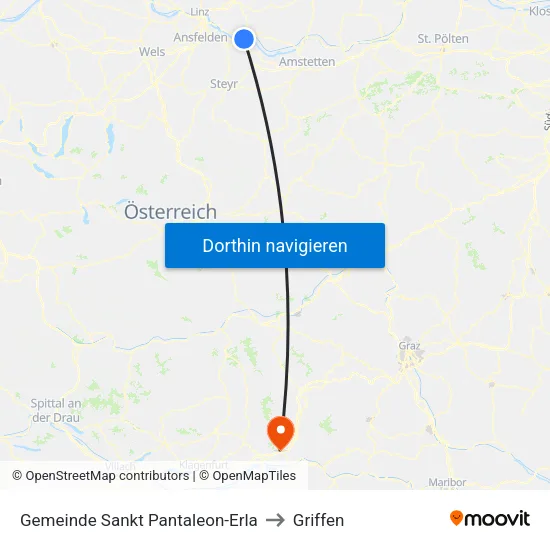 Gemeinde Sankt Pantaleon-Erla to Griffen map