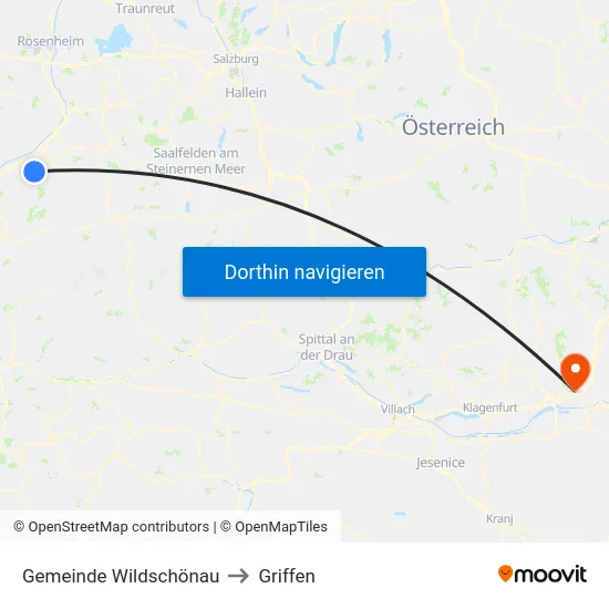 Gemeinde Wildschönau to Griffen map