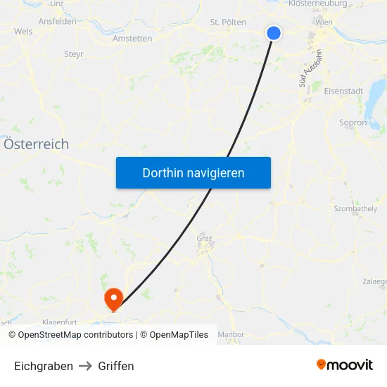 Eichgraben to Griffen map