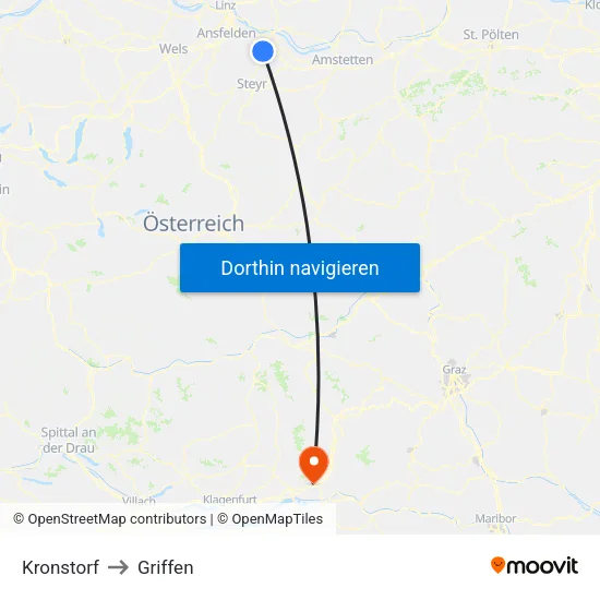 Kronstorf to Griffen map