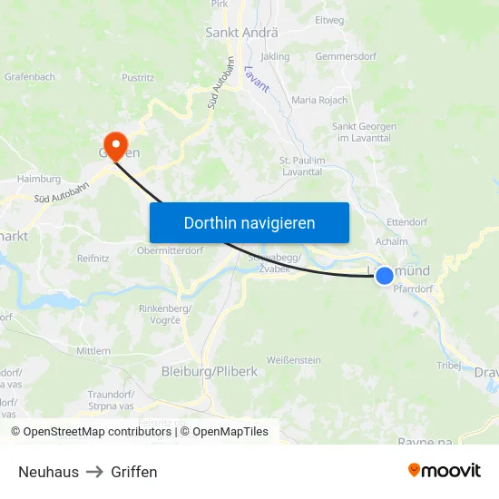 Neuhaus to Griffen map