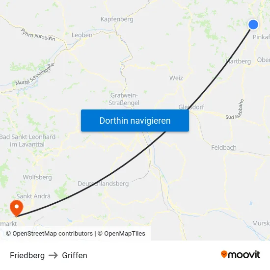 Friedberg to Griffen map