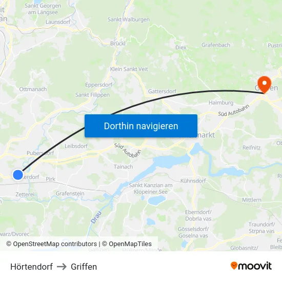 Hörtendorf to Griffen map