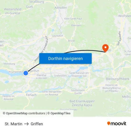 St. Martin to Griffen map