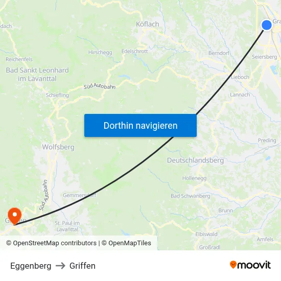 Eggenberg to Griffen map