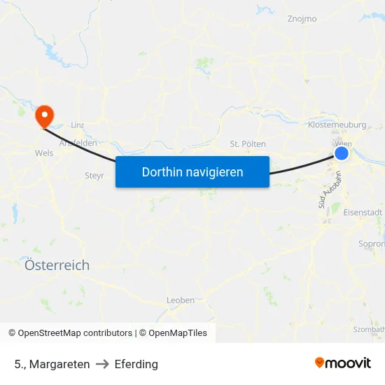 5., Margareten to Eferding map