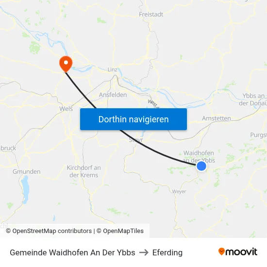 Gemeinde Waidhofen An Der Ybbs to Eferding map